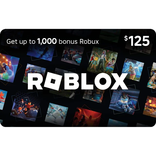 Roblox digital card artwork with a printed $125 denomination
