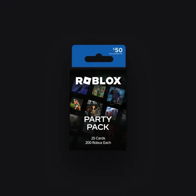 Roblox Party Pack packaging containing multiple small cards