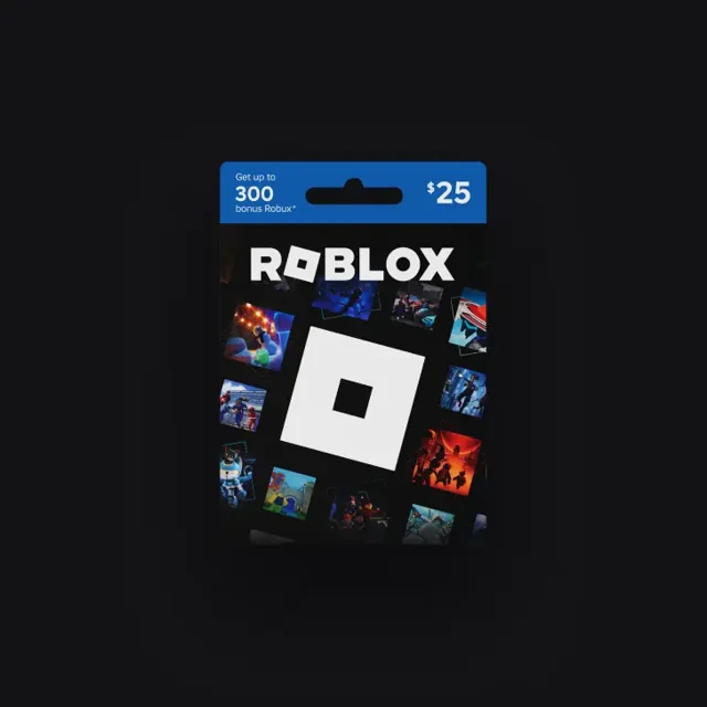 Physical Roblox gift card packaging with printed bonus information