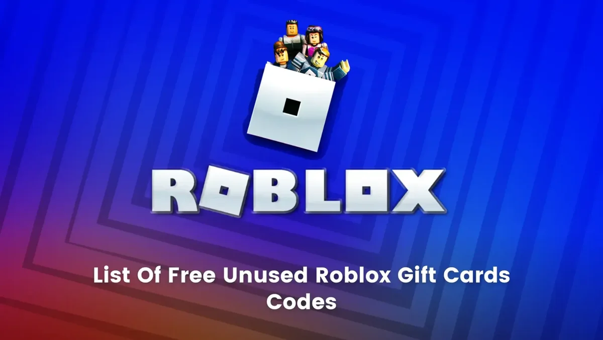 Third-party artwork advertising a list of unused Roblox gift card codes; the claim is not verified