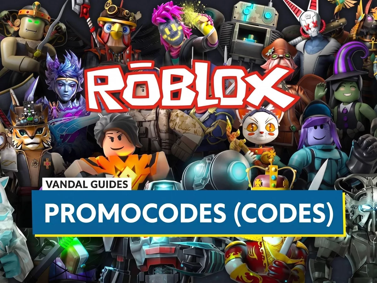 Third-party Roblox promo-code guide artwork, shown as an example rather than a list of working codes