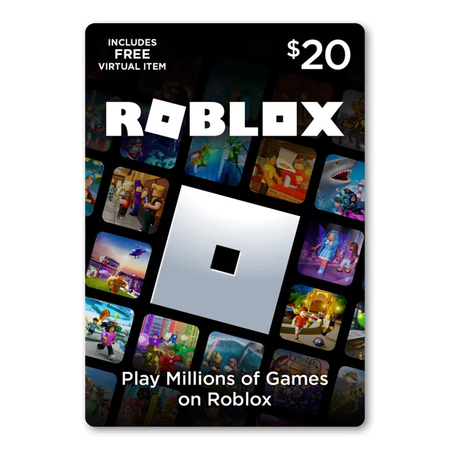 Roblox digital card artwork with a printed $20 denomination